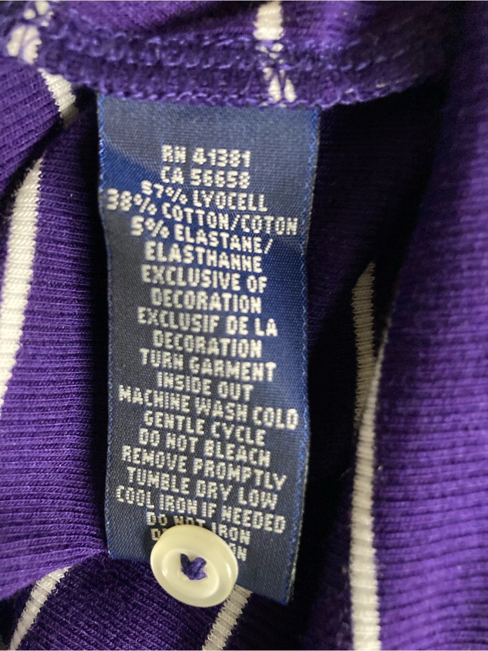 Ralph Lauren  Purple & White long sleeve T-shirt Henley Orange pony - Picture 7 of 9